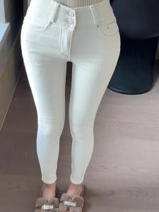 High Waist Pencil Jeans Womens Slim Fit Denim Pants Korean Style Butt Lifting Simple Nine Points Cotton Stretch Jeans