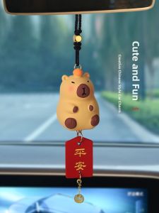 Cute Capybara Car Hanging Ornament Decorative Piece for Vehicle Interior Rearview Mirror Decoration Prosperity And Safety Attraction
