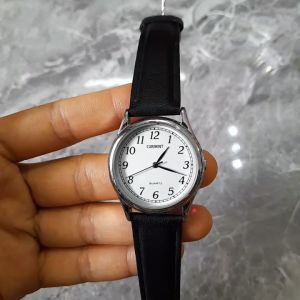 Đồng hồ nữ CURRENT mặt tròn dây da màu đen second hand si nhật- đã qua sử dụng