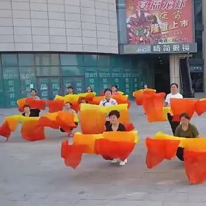 【现货速发】舞蹈扇子仿真丝三色渐变跳舞扇长稠秧歌广场舞扇Chinese style antique style retro chinese fan dance 舞蹈扇子。。。