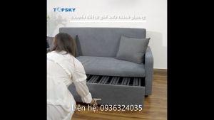 Giường sofa thông minh gấp gọn thành ghế khung thép cacbon sofa giường đa năng có hộc chứa đồ [TẶNG KÈM 2 GỐI]