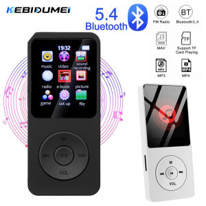 Kebidumei | KEBIDUMEI BT 5.0 MP4 MP3 Player Built-in Speaker Portable 1.8 inch Screen Music Player Support TF with FM Radio E-Book Recording
