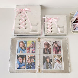 INS Korean Fashion Silver Loose leaf Album A5/A7 Star chasing Small Card Storage Photo Album Student Shining 4-Grid Card Album
