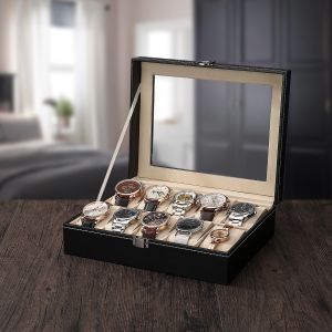 DELESYS 2/3/4/5/6/8/9/10/12/20 Slots Household Multi Functional Watch And Jewelry Storage Box PU Leather Watch Display Case