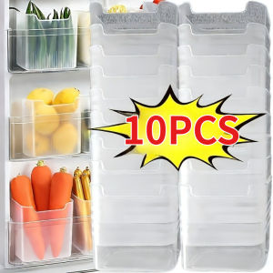 10PCS Refrigerator Side Door Storage Boxes Fridge Beverage Condiment Sundries Organizer Kitchen Fruit Vegetable Fresh-keep Box