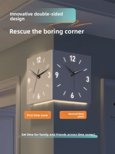 ARTPIONEER | Double Sided Corner Creative Wall Clock Light Easy Installation