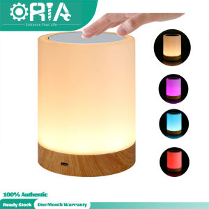 ORIA Portable Table Beside Lamp 6 Colors Dimmable Touch Lamp Rechargeable Small Night Light with 6 Lighting Colors for Living Room Office Desk Bedroom Ambient LED Light