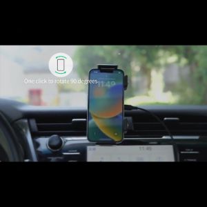 PA Auto Rotate Holder Dual Coil Wireless Car Charger Big Screen Phone Holder Fast Charging Cell Phone Holder