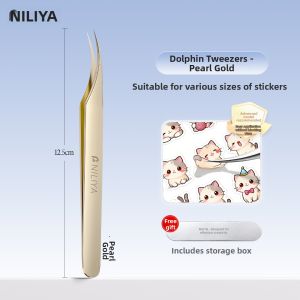 NILIYA | High Precision Dolphin Tip Tweezers for Diorama Scrapbook Eyelash Extension