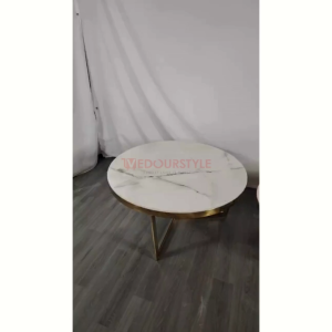 Vedourstyle Modern Coffee Table 2in1 Sintered Stone Table Meja kopi besi Gold Metal coffee table 咖啡桌