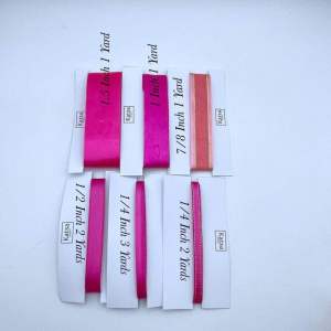 PINK 1/2 1/4 1 inch and 1.5 Inch Double Edge satin ribbon per yard
