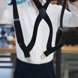 WRELS | Heavy Duty Y-Back Suspenders Adjustable Elastic Straps Strong Clips Hiking Back Braces Men Women Outdoor Sport Camp Travel Brace