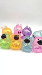 Cartoon Capybara Decompression Toy Soft Glitter Gummy Low Rebound Squishy Fidget Toy Stress Relief Tool for ADHD & Anxiety