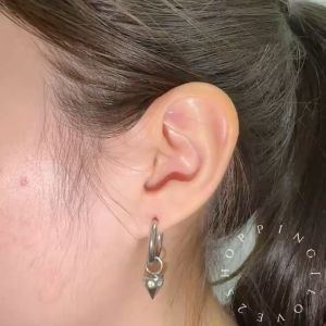 D22 Titanium steel Korean fashion small pointed cone earrings cold wind earrings wild men and women earrings