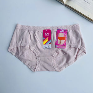 Pure Cotton Low Waist Lace Briefs Womens Double Layer Breathable Solid Color Underwear for Middle School Students