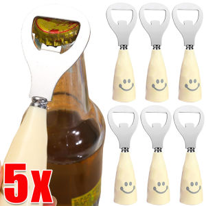 5pcs Household Bottle Opener / Beer Bottle Openers with Plastic Handle / Stainless Steel Standing Wine Bottle Screwdriver / for Home Bar