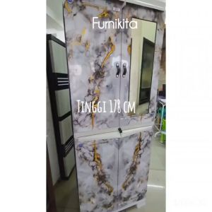 JUMBO LEMARI PAKAIAN PLASTIK NAPOLLY 2 PINTU ICBC 288 ARM FULL RAK KACA KUNCI [NAPBOX]