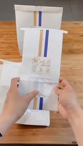 50pcs Moisture-proof bread bag Insect-proof fly-proof bread bag Kraft Paper Bread Toast Stand Up Pouch With Window (Ph) Slice Bread Packaging Biscuits Pouch