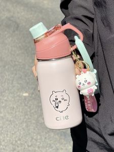 Cốc Cắm Trại Thể Thao Dung Tích Lớn Dễ Thương Có Van Hút Dành Cho Học Sinh Cốc Nước Đi Kèm Bình Giữ Nhiệt Cốc Cắm Trại