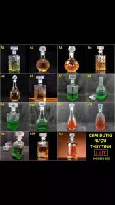 Chai Thủy Tinh Đựng Rượu 1 Lít – 15 mẫu lựa chọn – Vỏ Chai Rượu Đẹp 1000ML làm quà biếu – Bình Đựng Rượu Thủy Tinh – Chai Đựng Rượu Cao Cấp