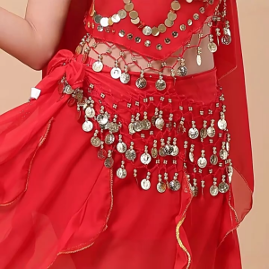 PANPIA Belly Dance Hip Scarf Wrap Belt Skirt Sequins Tassels Indian Dance Jazz Dance Hip Scarf Belt Girls Stage Performance Costumes