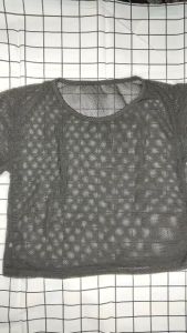 Women Short Sleeve Mesh Hollow Yoga Mesh T-shirt See-through Mesh Sports Quick-drying Fitness Wear Mesh Breathable Tops