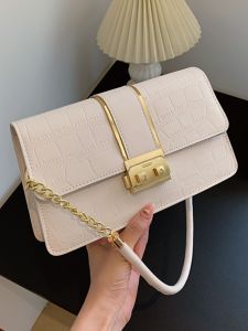 กระเป๋าสะพายข้าง PU ทรงสี่เหลี่ยมขนาดเล็กสำหรับผู้หญิง กระเป๋าสะพายข้างแบบสะพายไหล่เดี่ยวสไตล์เกาหลี กระเป๋าสะพายข้างแบบหนังสัมผัสเนื้อนุ่มสำหรับผู้หญิง