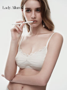 Wireless Lace Thin Womens Bra Set