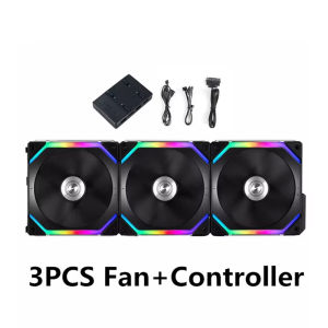 LIANLI UNI FAN SL120 V1 Classical RGB Fan Kit Cable Free Wireless Assemble Module Cable L-Connect Control Black Triple Pack