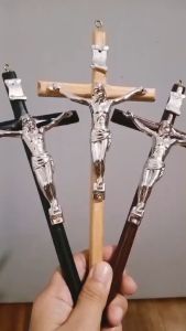 Wall Hanging Metal  Crucifix 8 inches Catholic Cross