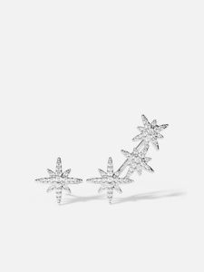 Asymmetric Three-Layer Meteorite Hexagram Earrings