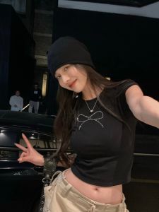 Áo Thun Modal American Tay Ngắn Mùa Hè 2024 Dành Cho Nữ Dáng Ôm Vừa Vặn Thiết Kế Mới Ngắn Gọn Phong Cách Hàn Quốc Mùa Hè