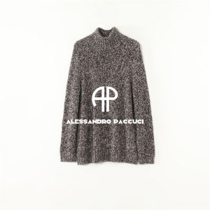 Sparkling Beaded High-neck Cashmere Wool Sweater