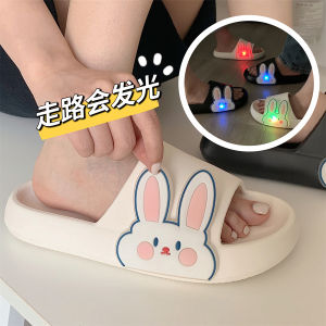 ฤดูร้อน ผู้หญิง น่ารัก รองเท้าแตะเรืองแสงกระต่ายส่องสว่างในร่มกลางแจ้งสวมใส่วัสดุ Eva รองเท้าส้นเตี้ยแบบสวม ทันสมัย ลำลอง รองเท้าแตะ