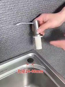 Stainless steel kitchen sink soap dispenser pump with 1.2-meter extension tube kit