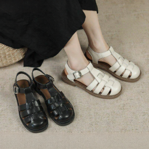 MIFEI | Thick Bottom Flat Sandals French Braid Large Size 41 to 43