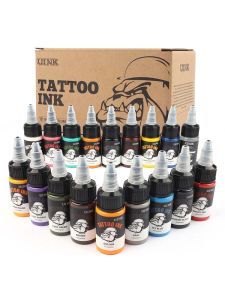 UINK Professional Tattoo Ink 20 ml/0.65 oz Tattoo Pigment 18 ชิ้นชุดหมึกสักศิลปินสักเครื่องมือขนาดเล็กอนุภาค pigment