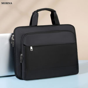 MORNA Large-capacity business briefcase 13 14 15.6  inch  inches laptop bag mens waterproof canvas document bag work office bag offical