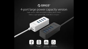 Hub USB 3.0 4 cổng có cổng cấp nguồn phụ ORICO W5P-U3 – Hàng Chính Hãng