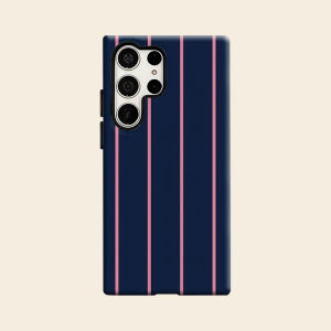 Pink Navy Stripes Luxury Fashion Full Lens Protective Case for Samsung Galaxy S26 S25 S24 A56 A36 Plus Ultra