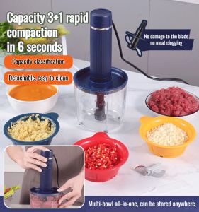 [6S Rapid Compaction/No Meat Clogging] Small Household Multi-Function Food Processor/小型家用多功能料理机/Capacity Classification Detachable Safe Knife Cutting Mixers