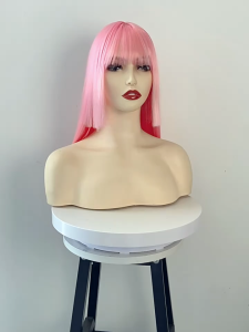 Tóc giả nữ nguyên đầu thẳng dài mái hime dài 65cm - TG001