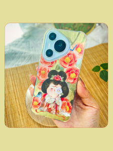 Tang Guifei Original Silicone Phone Case for 17 16 pro New Model 16 pro Max Huawei Pura80 New Chinese Style Mate70 Dreamy National Style Cute Chrysanthemum Anti-Fall