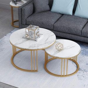 RJP FURNITURE Meja Industrial Besi Kayu Minimalis Sudut Ruang Tamu Modern Estetik - Cosmo Versi 2