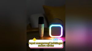 Speaker karaoke set 2 mic mini besar bluetooth portable wireless bass outdoor party cute lucu home tv youtube