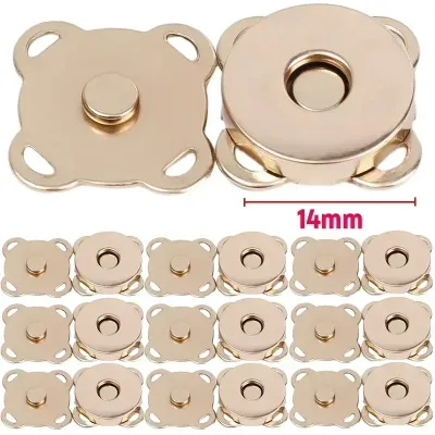 3/5/10 Sets Magnetic Snap Button Metal Plum Blossom Sew on Button Clasps Fasteners for Purses Handbag Clothes DIY Accessories