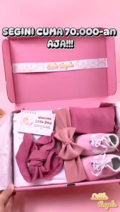 Hampers Newborn Bayi Girl Premium Setelan Dress Bayi Pita Lucu 4in1 Free Box / Kado Bayi lahir