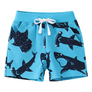 Jumping Meters 2-7T Summer Boys Shorts Sharks Print Drawstring Baby Boys Girls Short Pants Animals Childrens Kids Trousers