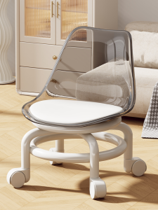 MEIKAIBIN | Small Stool with Swivel Wheels Acrylic Roller Stool Portable Low Stool Quiet Household Stool Transparent Wheels Rolling Stool
