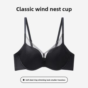 miiow | Wireless Seamless Bra Womens Push Up Anti Sagging Side Fatigue Reduction Breathable Underwear Cup Design V-neck Full Cup